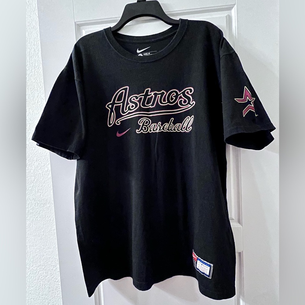 Astros Baseball Black Nike Large T-Shirt.